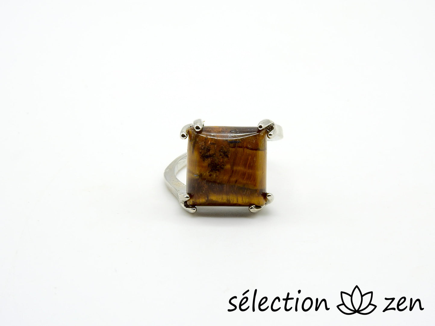 selection zen bague œil de tigre jaune 16mm