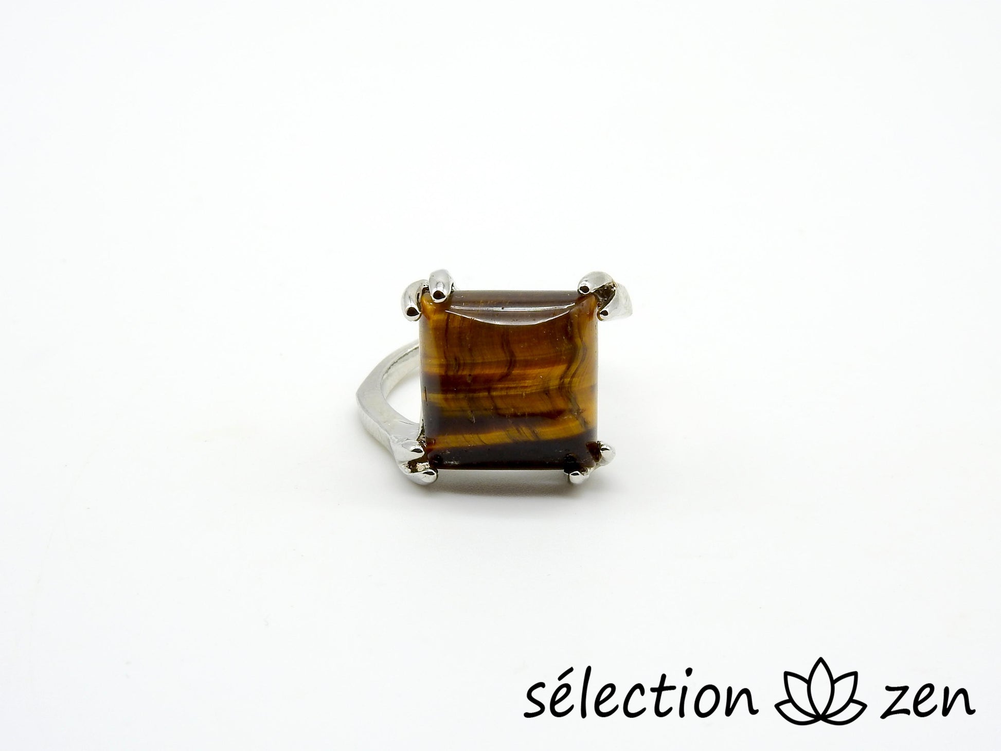 selection-zen bague 16mm œil de tigre jaune