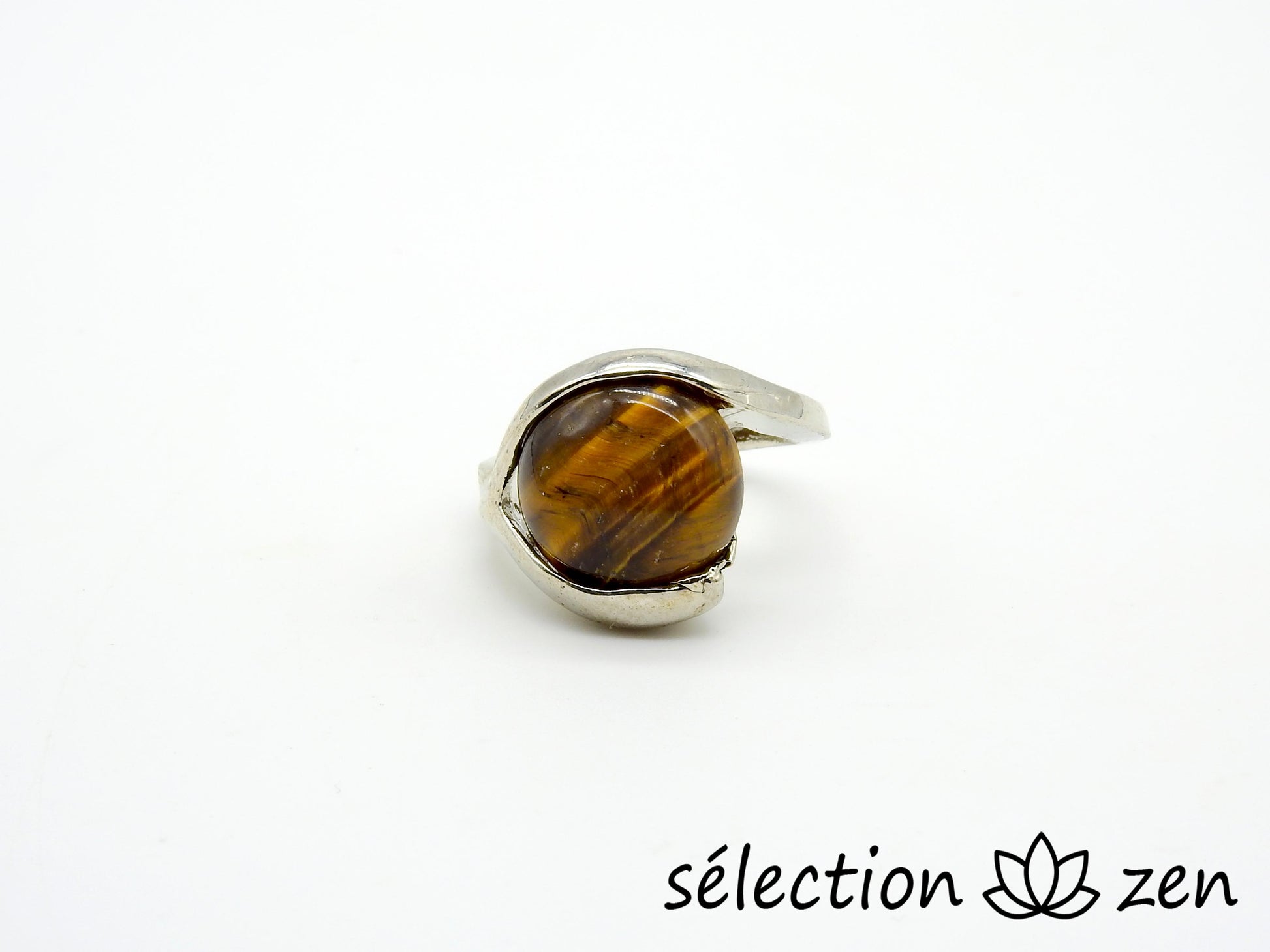 selection-zen bague oeil de tigre jaune 16mm