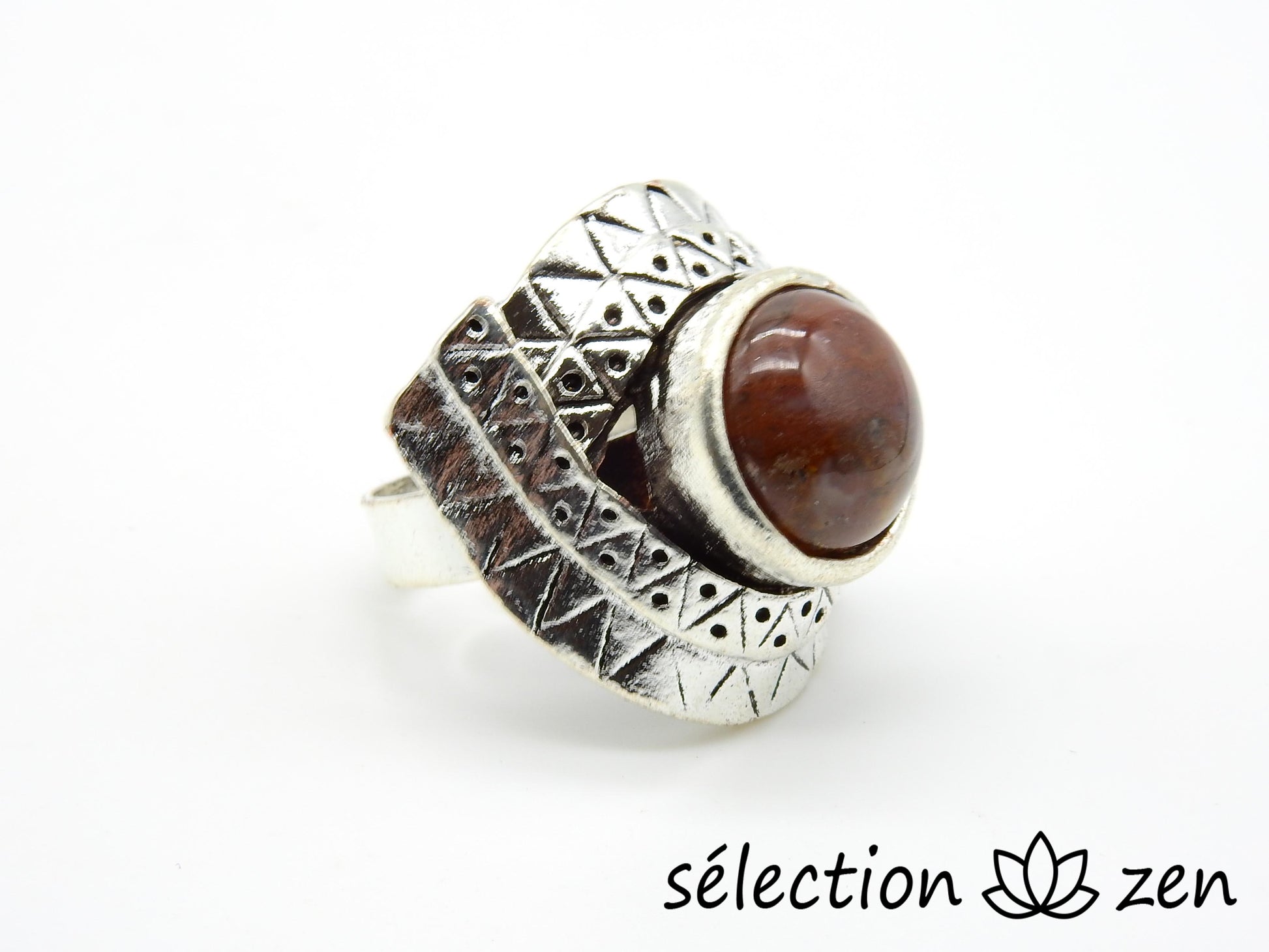 selection zen bague réglable agate indienne