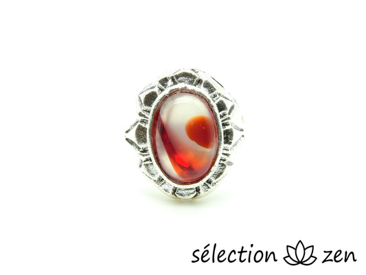 selection-zen bague agate rouge réglable