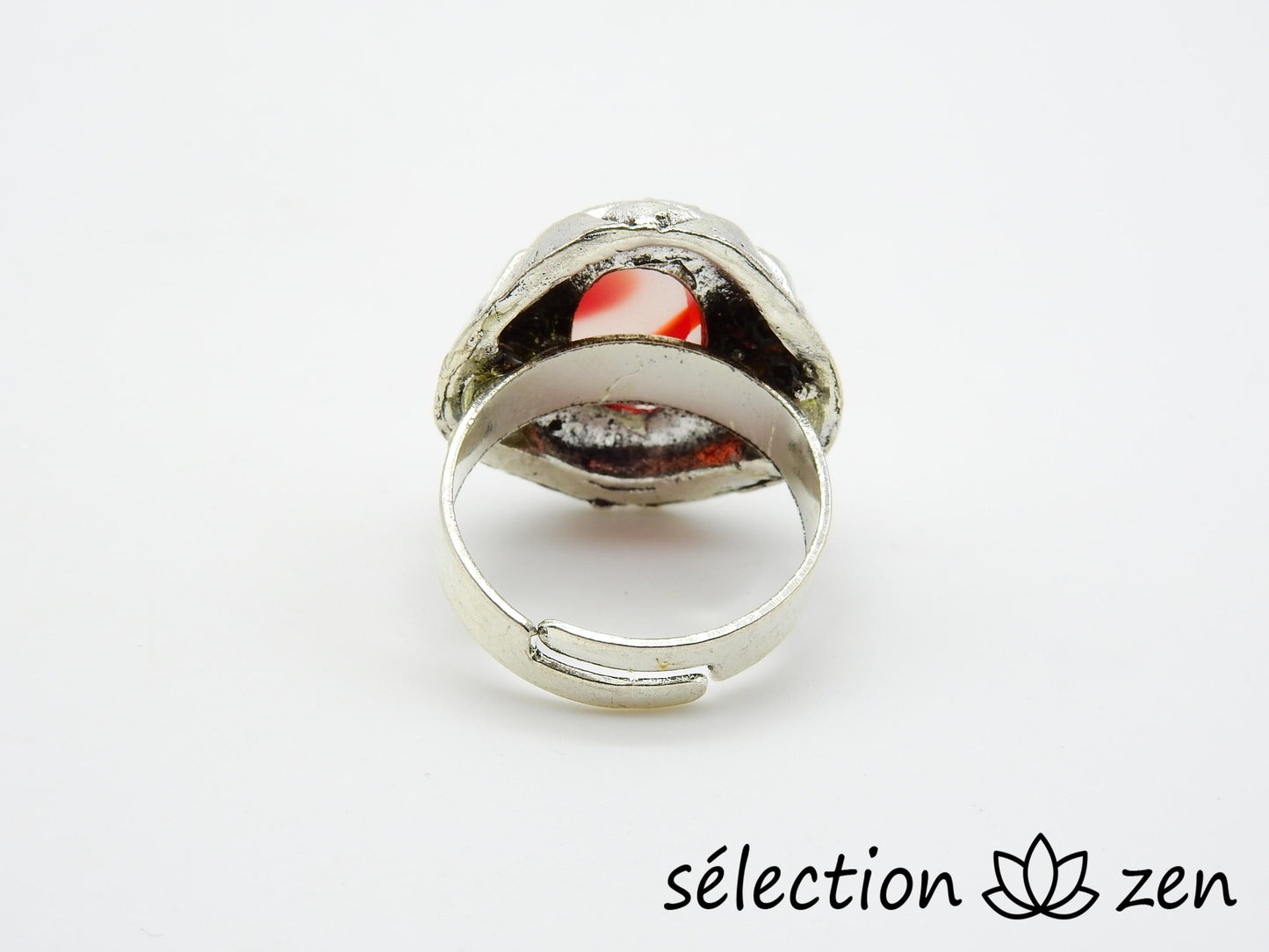 selection-zen bague réglable agate rouge