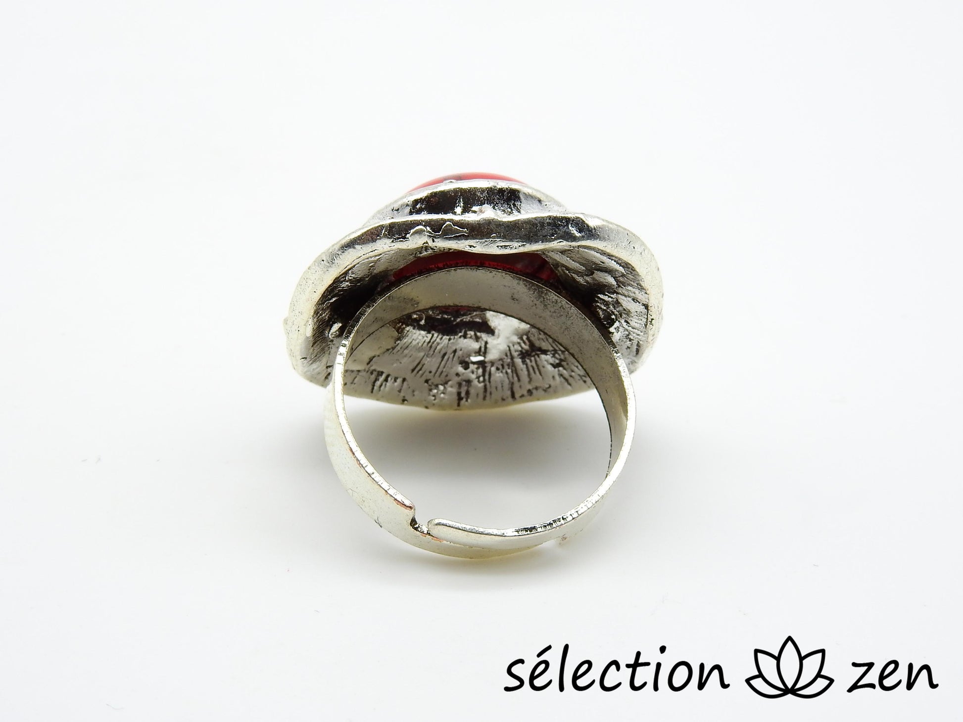 howlite rouge bague réglable selection-zen