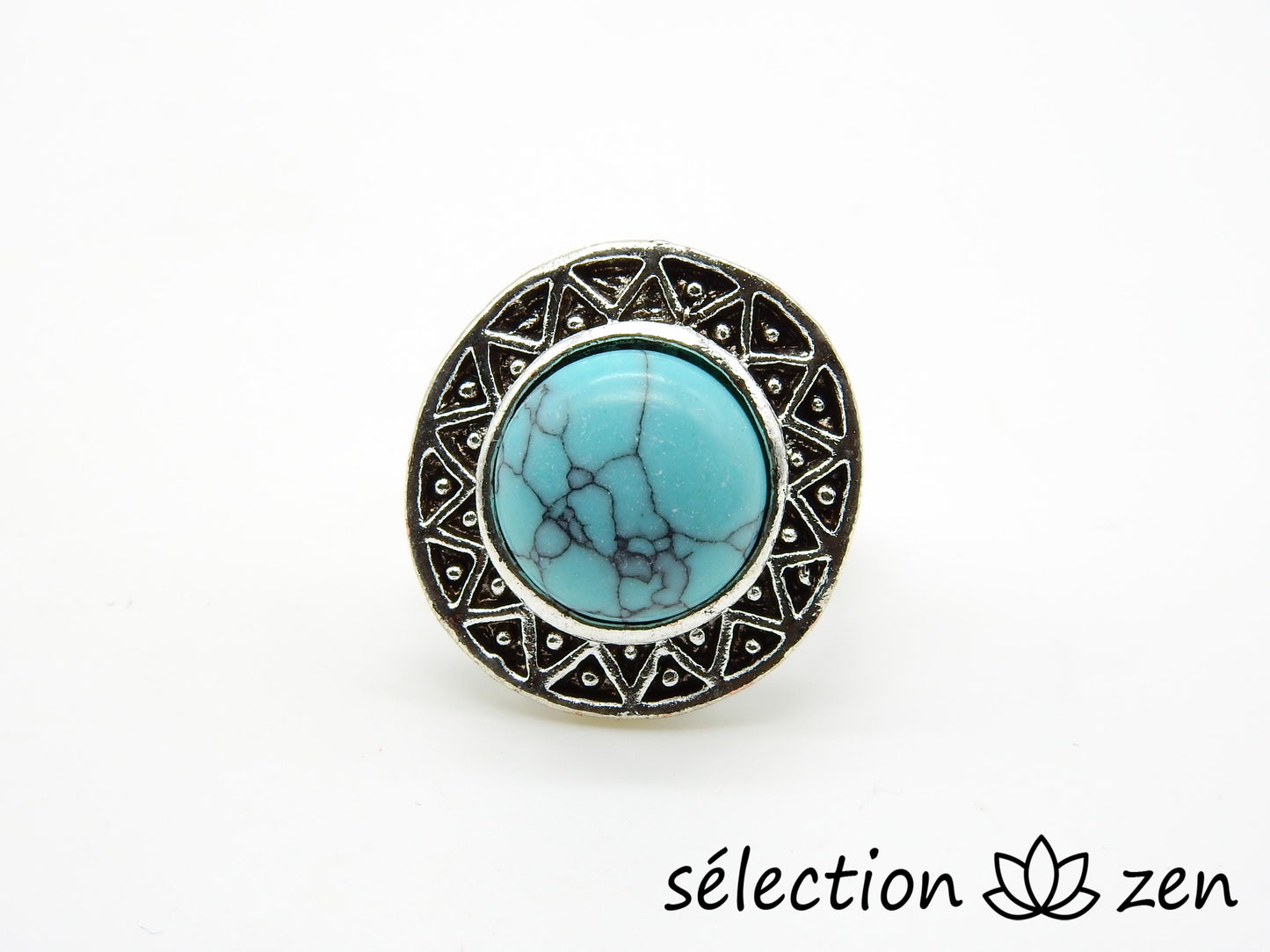 bague réglable howlite turquoise selection-zen