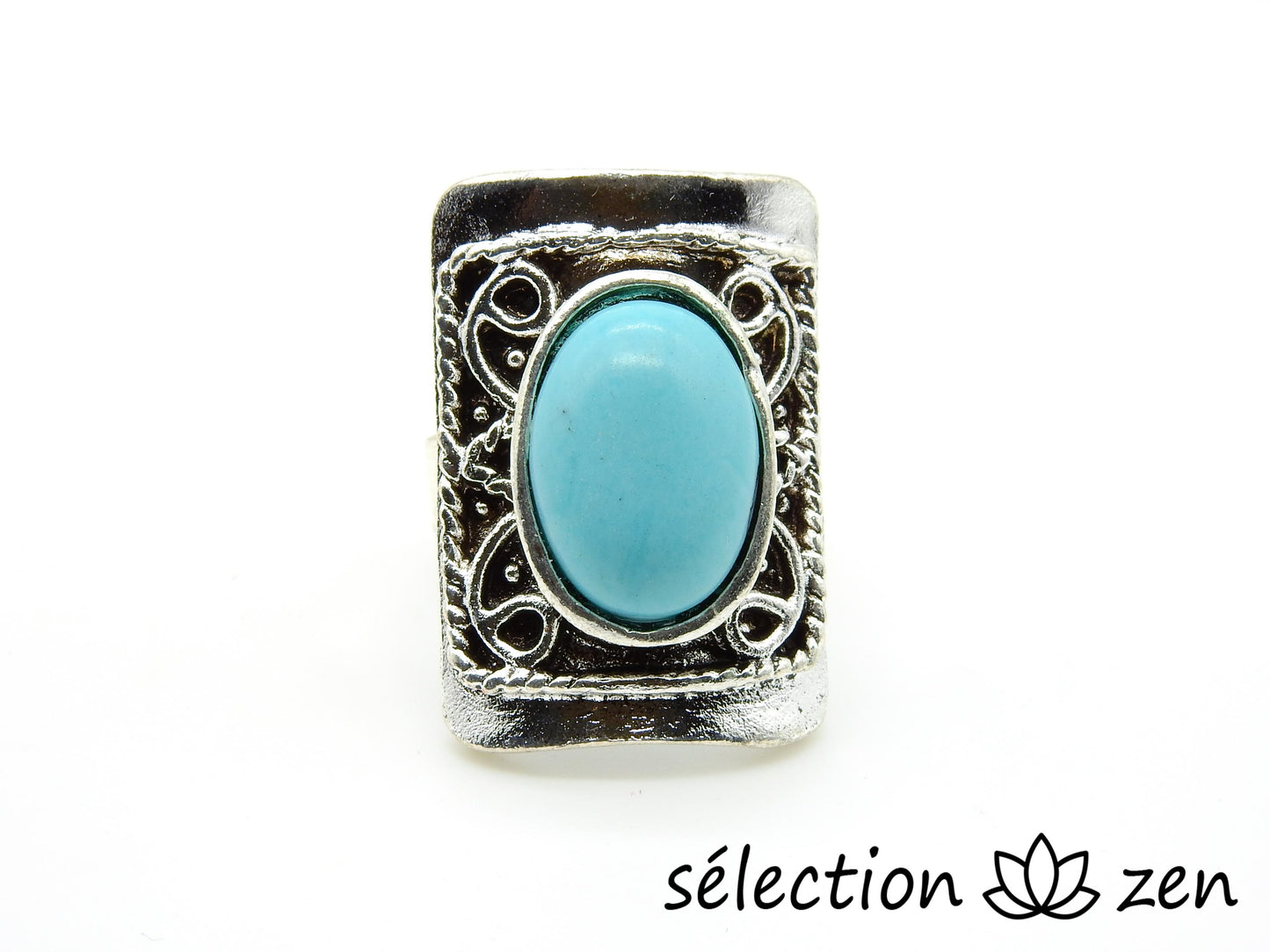 bague howlite turquoise réglable selection-zen