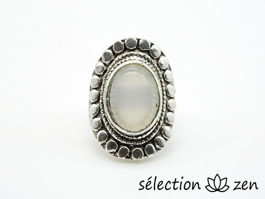 bague réglable agate blanche selection-zen