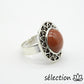 selection zen bague réglable pierre de sable marron 