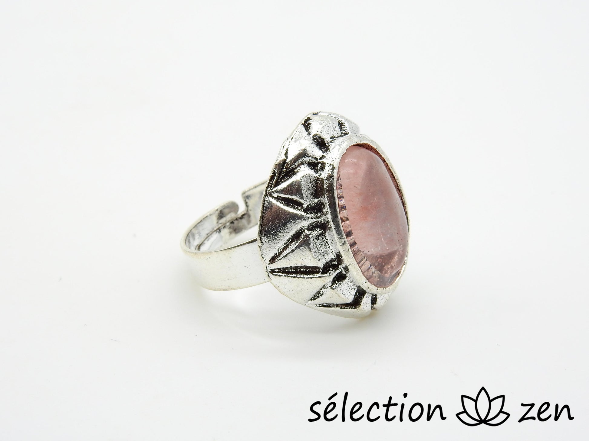 selection zen quartz cerise bague réglable