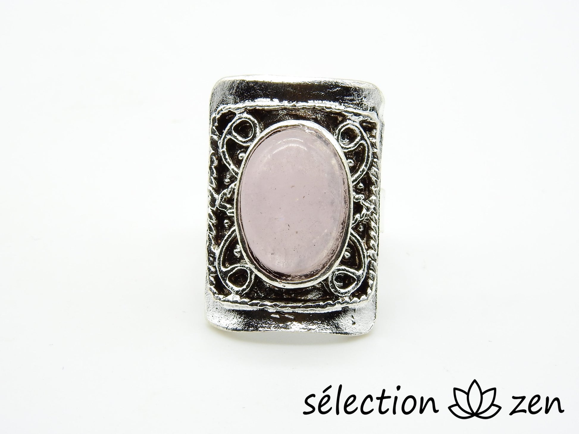 quartz rose bague réglable selection-zen