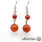boucles d'oreilles agate rouge 2 perles selection-zen