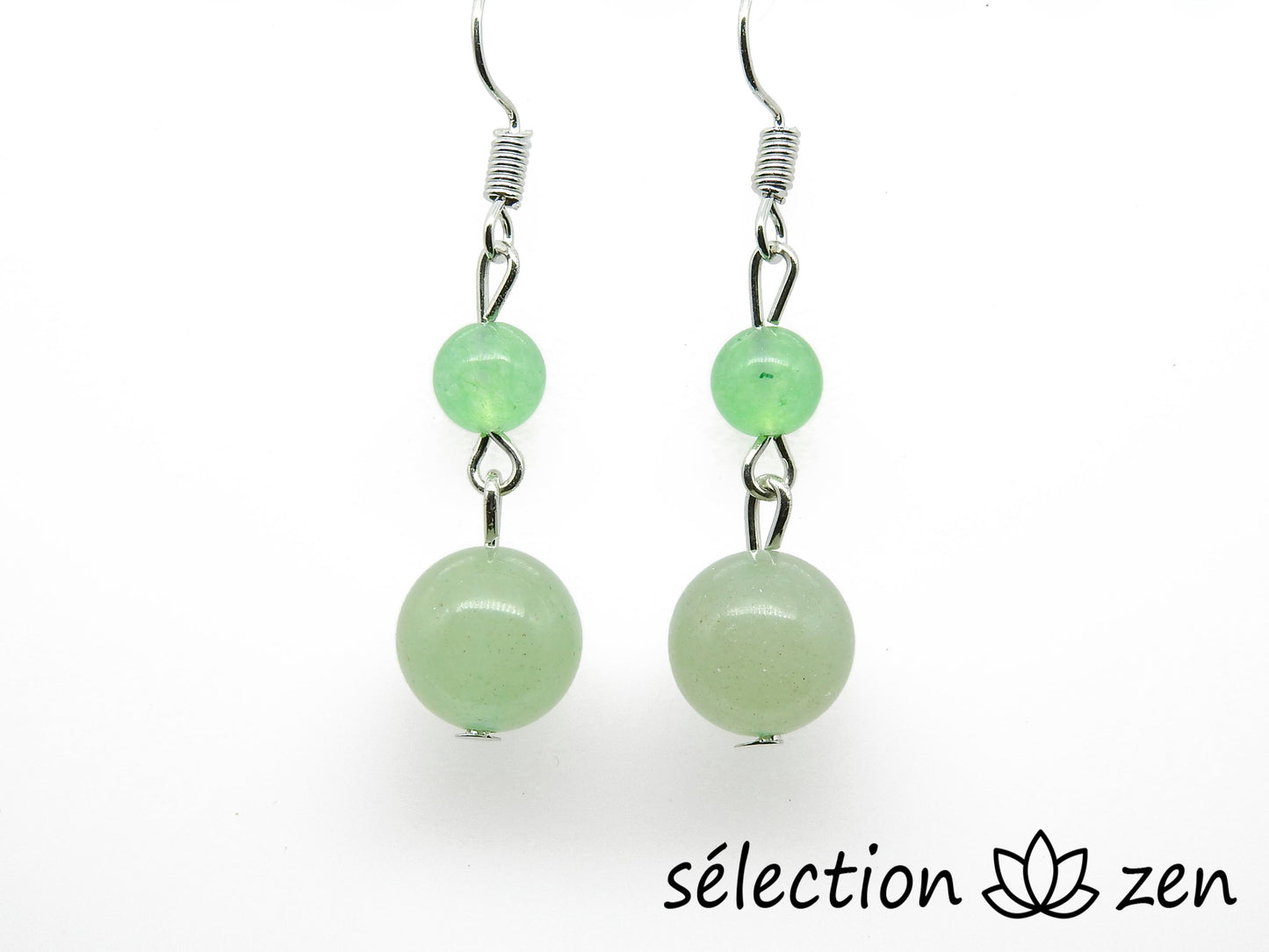 boucles d'oreilles aventurine 2 perles selection-zen