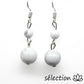 boucles d'oreilles howlite blanche 2 perles selection-zen