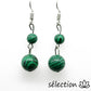 boucles d'oreilles 2 perles malachite selection-zen
