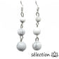 boucles d'oreilles howlite blanche 3 perles selection-zen