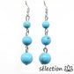 boucles d'oreilles howlite turquoise 3 perles selection-zen