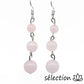 boucles d'oreilles quartz rose 3 perles selection-zen