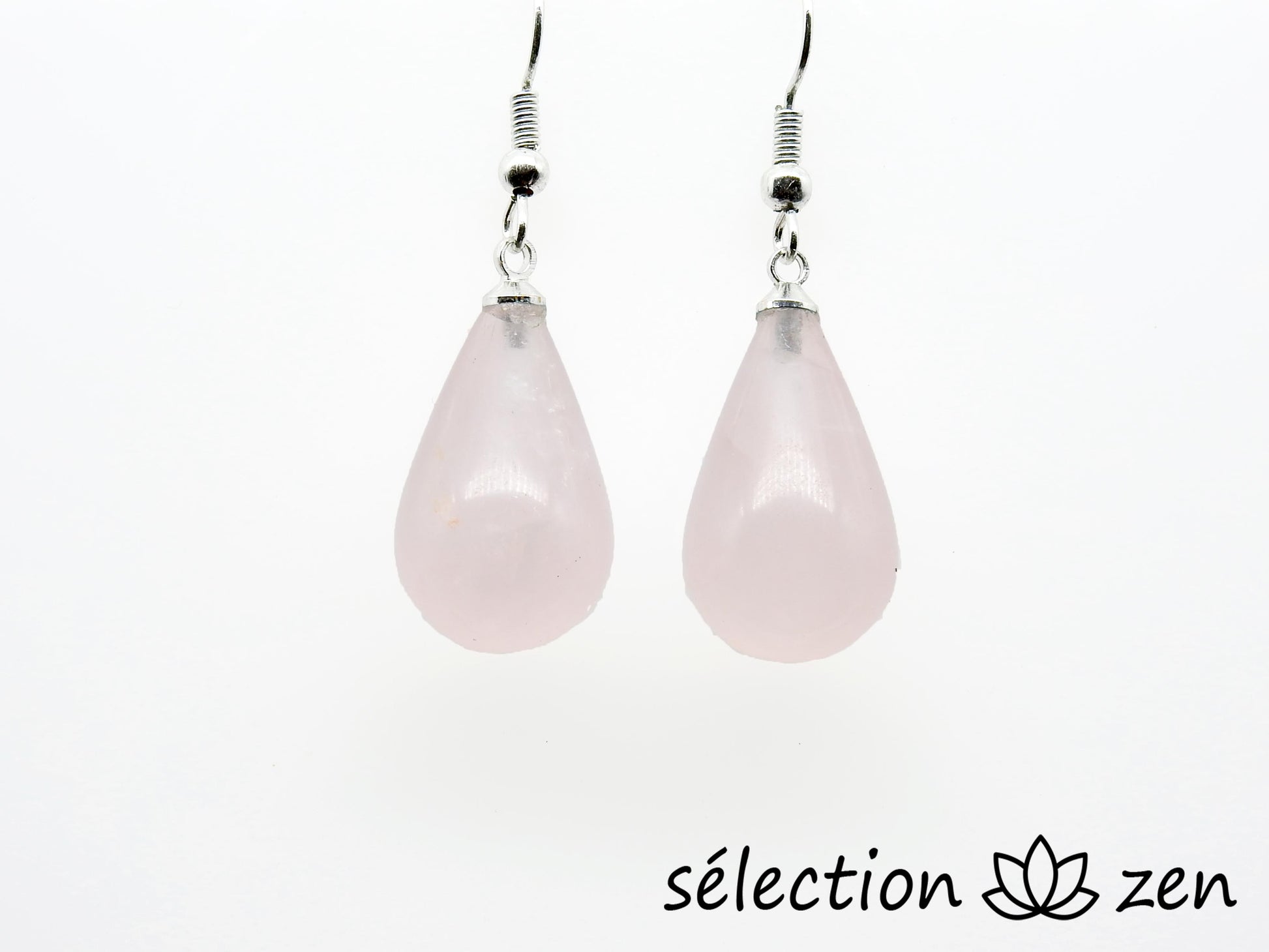 boucles d'oreilles goutte quartz rose selection-zen