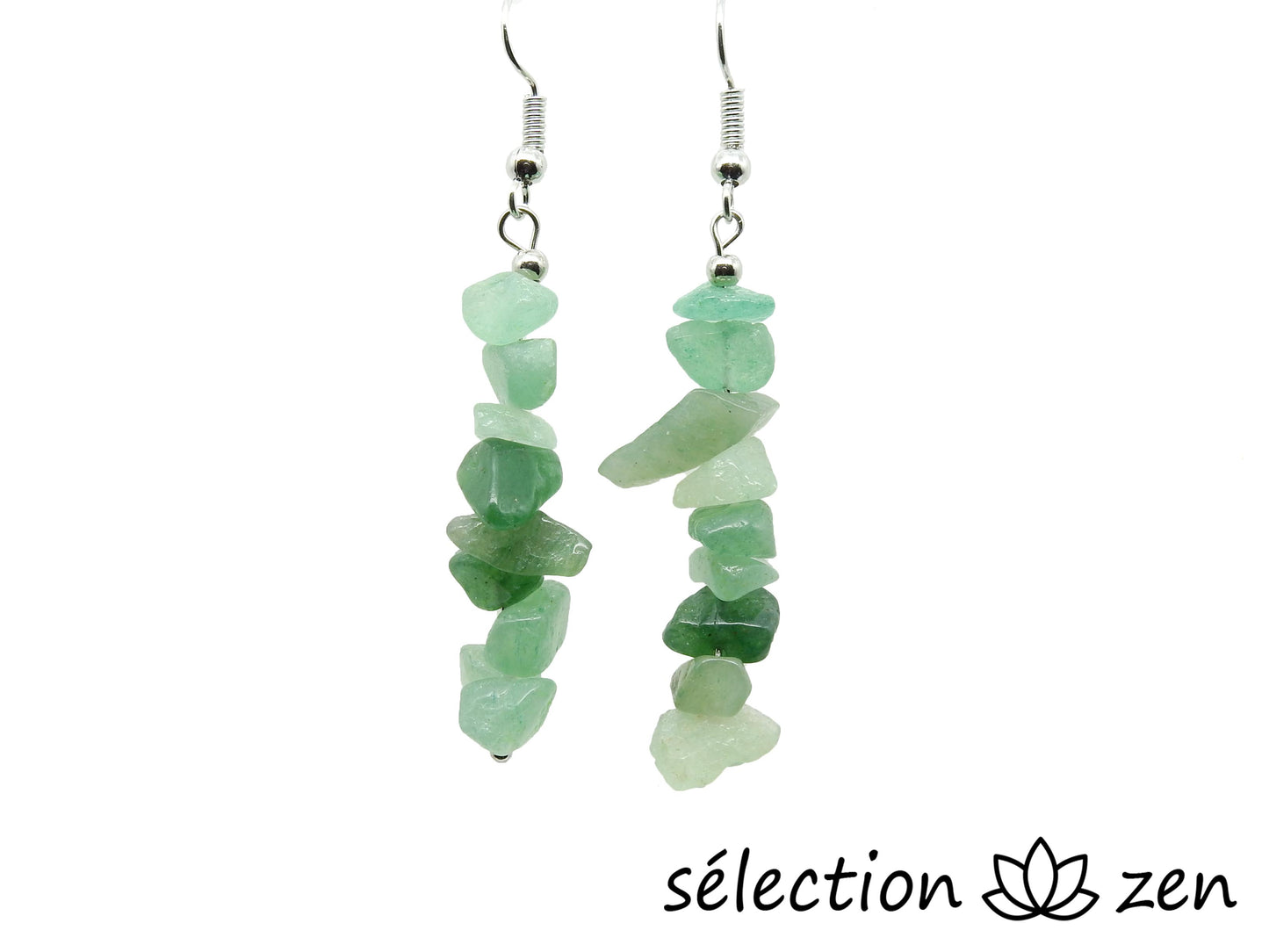 boucles d'oreilles perles irrégulières aventurine selection-zen