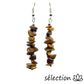 boucles d'oreilles perles irrégulières œil de tigre jaune selection-zen