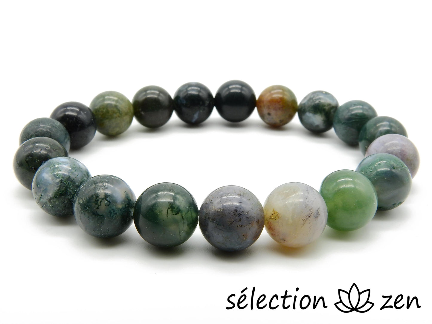 bracelet agate indienne 10mm 20cm selection zen