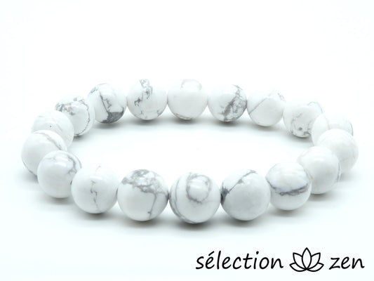 selection-zen bracelet 10mm howlite blanche