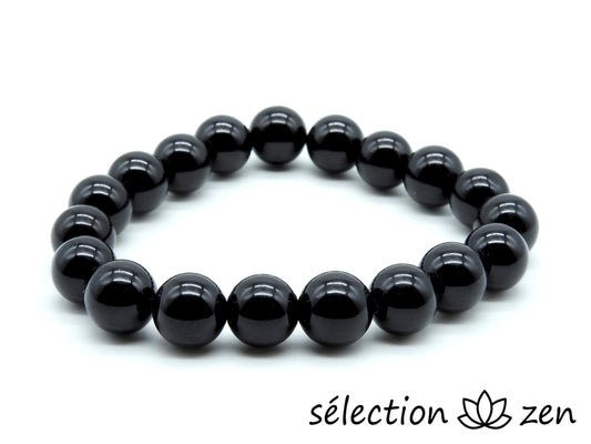 bracelet onyx noir brillant 10mm selection-zen