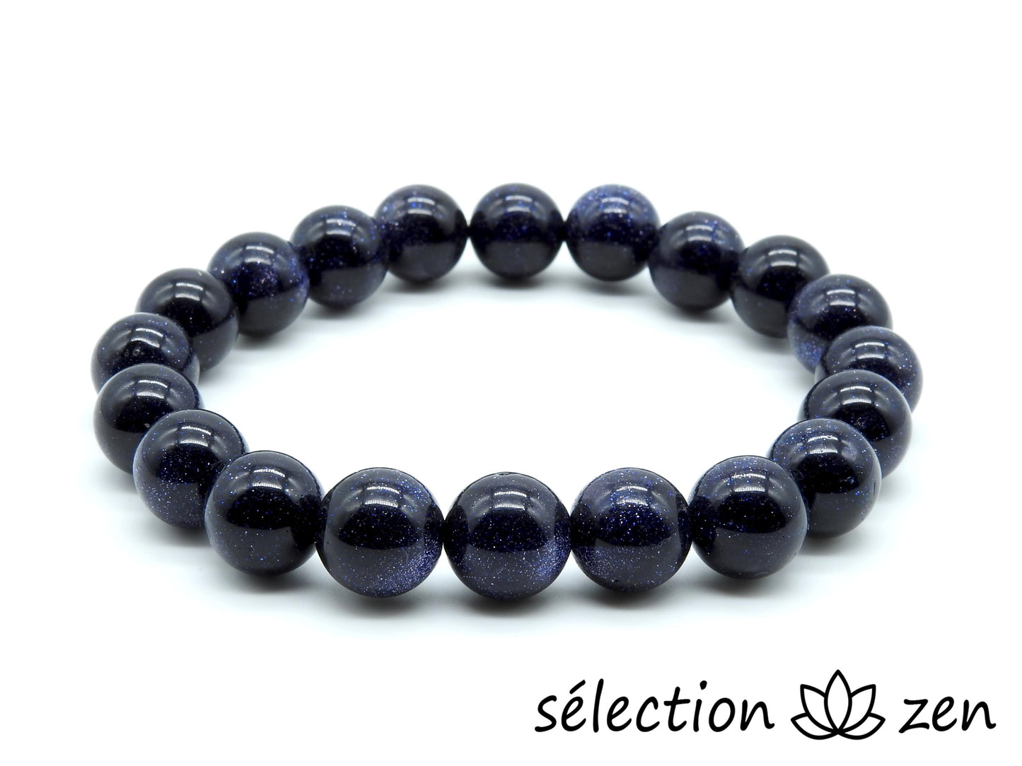 bracelet pierre de sable bleu 10mm selection-zen