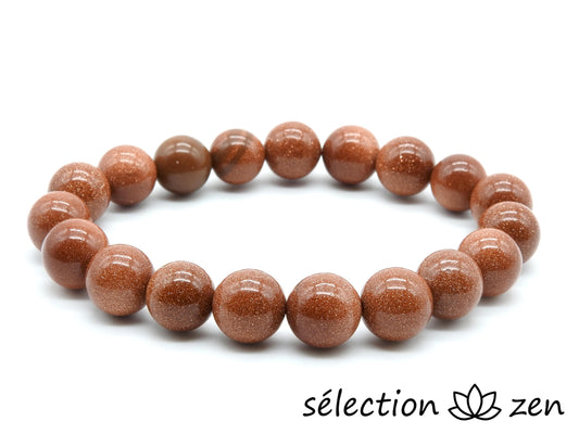 bracelet pierre de sable marron 10mm selection-zen