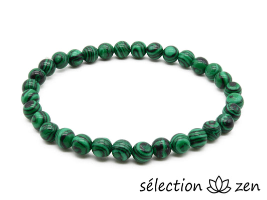 bracelet malachite 6mm selection-zen