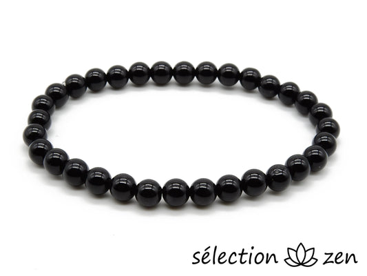 bracelet onyx noir brillant 6mm selection-zen