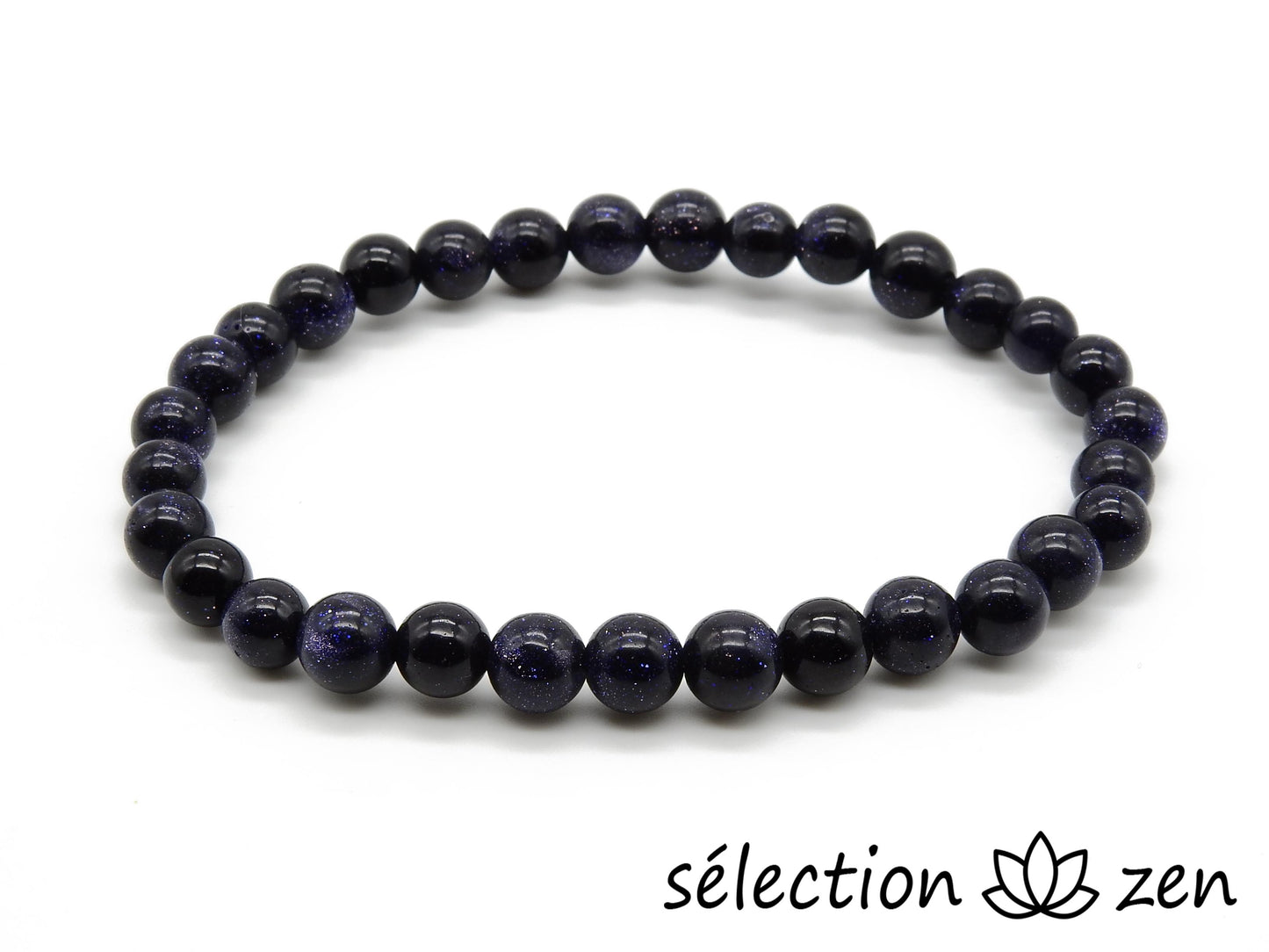 bracelet pierre de sable bleu 6mm selection-zen