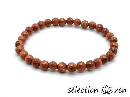 bracelet pierre de sable marron 6mm selection-zen