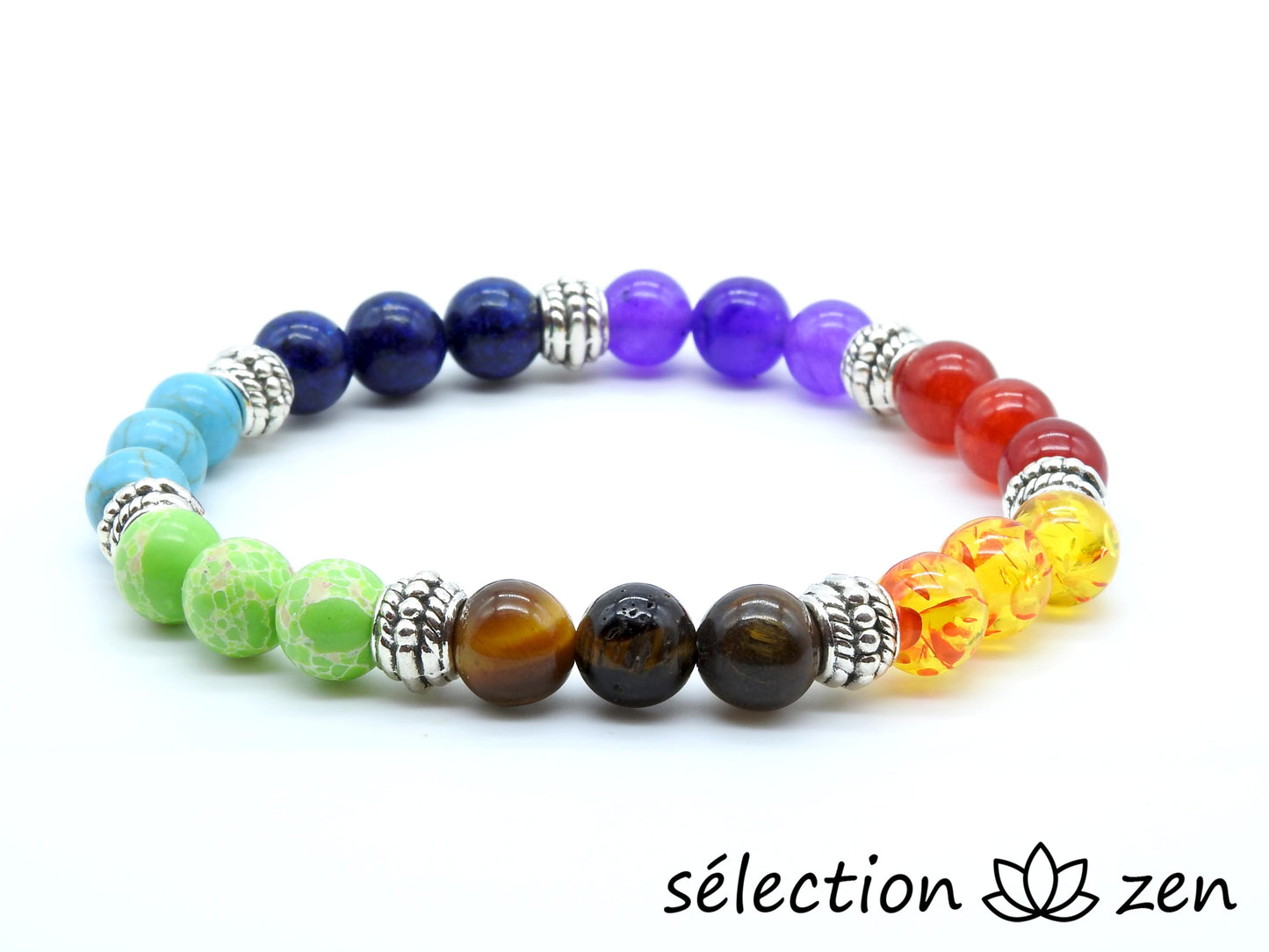 bracelet 7 chakras argenté selection-zen