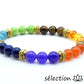 bracelet 8mm 7 chakras doré selection-zen