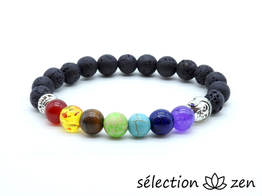 bracelet 7 chakras bouddha argenté selection-zen