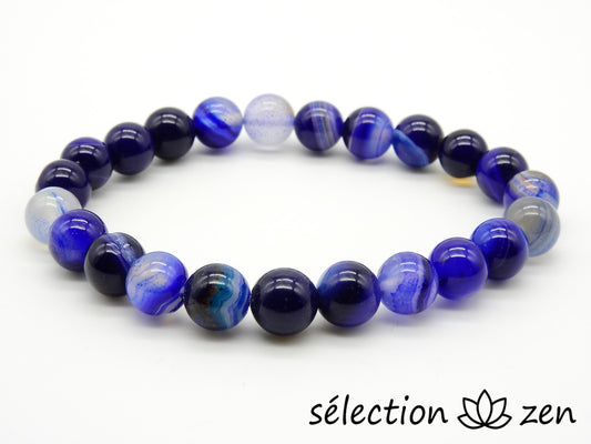 bracelet agate bleue 8mm selection-zen