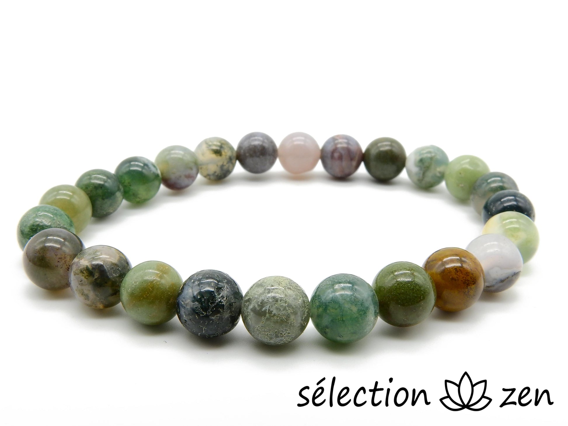bracelet 8mm agate indienne 20cm selection-zen