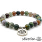 bracelet 8mm agate indienne avec médaillon lotus selection zen