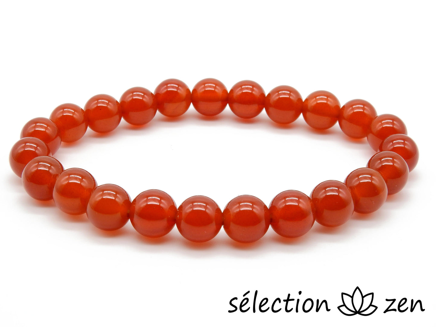 bracelet agate rouge 8mm selection-zen