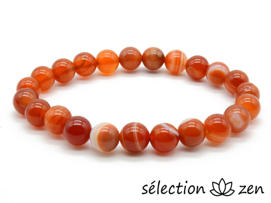 bracelet agate rouge bandes 8mm selection-zen