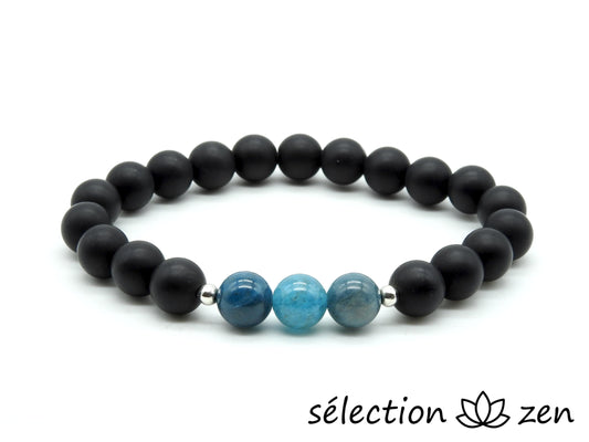 bracelet apatite 7mm et onyx noir mat 8mm 19cm selection-zen