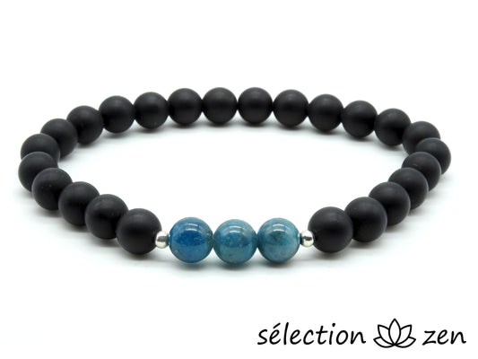 bracelet apatite 7mm et onyx noir mat 8mm 21cm selection-zen