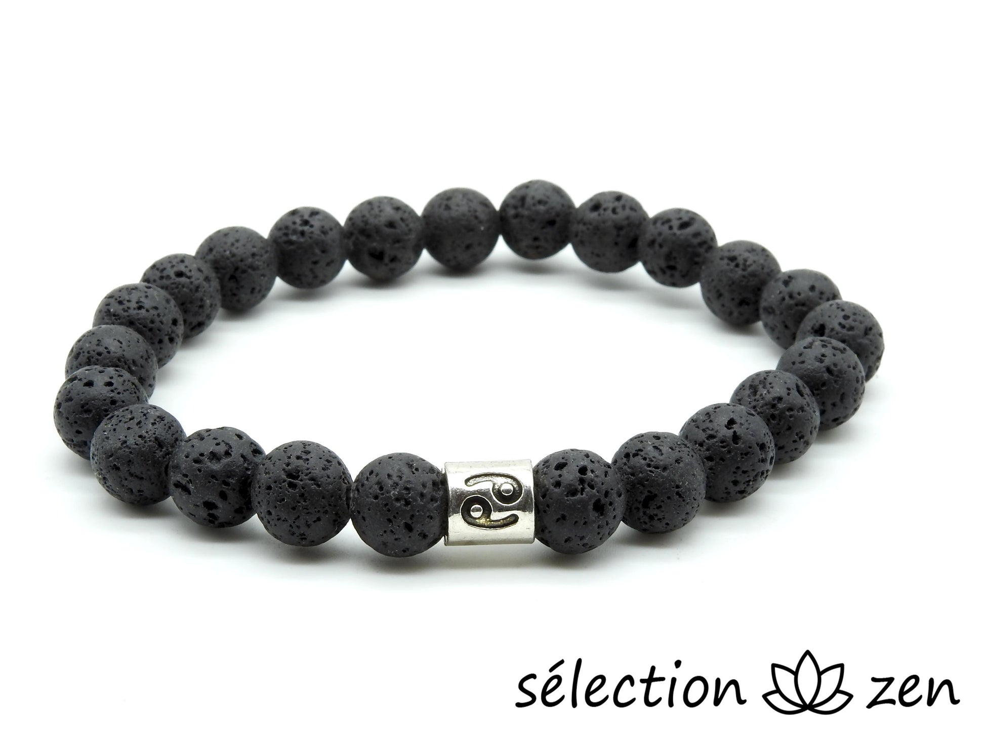 bracelet astro pierre de lave 8mm cancer selection-zen