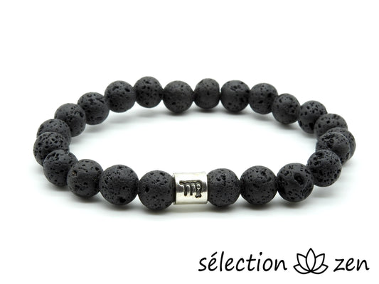 bracelet astro vierge pierre de lave 8mm 20cm selection-zen