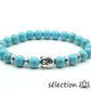 bracelet bouddha argenté howlite turquoise 8mm 19cm selection-zen