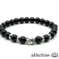 bracelet bouddha argenté onyx noir brillant 8mm 19cm selection-zen
