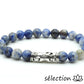 bracelet fleur argenté sodalite 8mm 19cm selection-zen
