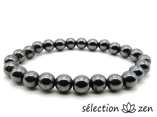 bracelet hématite magnétique 8mm 20cm selection-zen