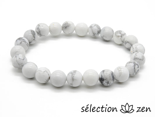 bracelet howlite blanche 8mm selection-zen