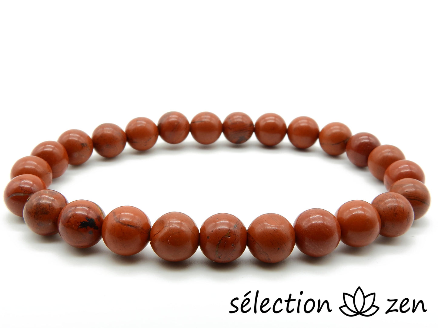 bracelet 8mm jaspe rouge selection-zen